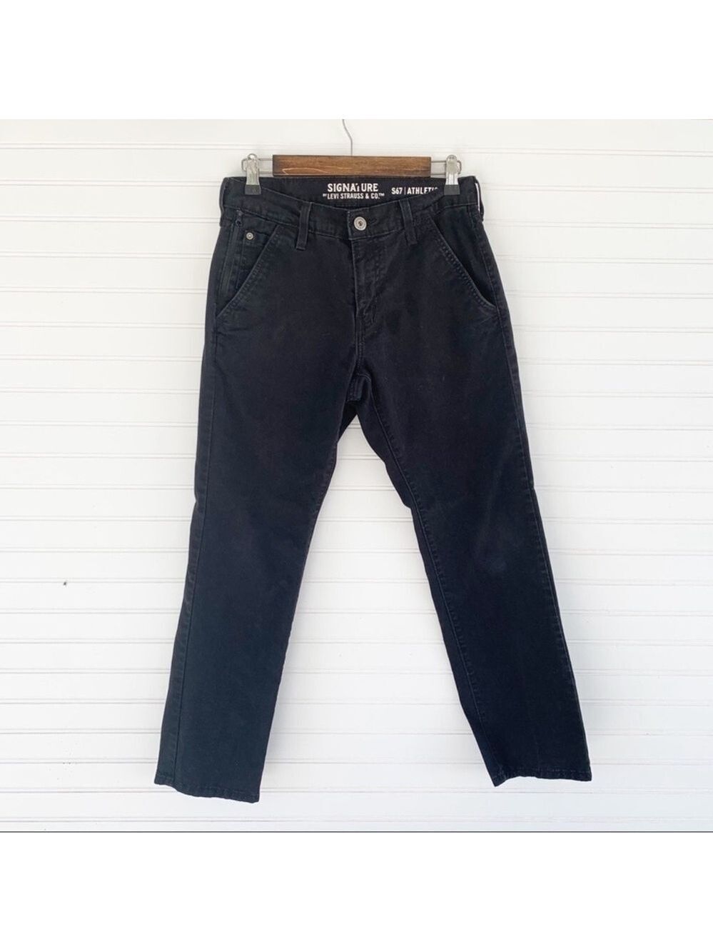 Signature by Levi Strauss Co S67 Athletic Fit Mens Black Jeans 28x30 599430015